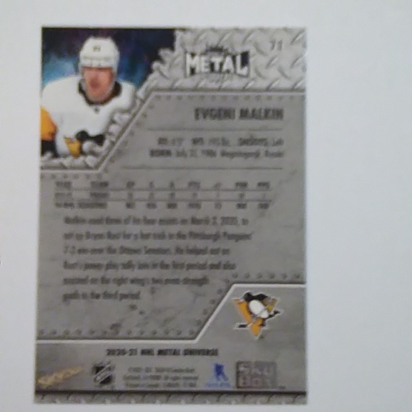 Evgeny Malkin Card / Hockey Card / Pittsburgh Penguins Superstar / Skybox - Picture 2 of 4